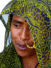 Rajasthani woman with nose ring
