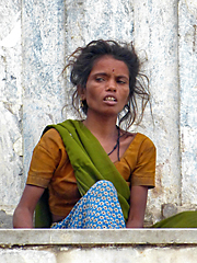Rajasthani woman in anguish