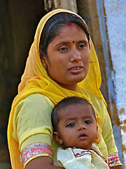 Rajasthani lady with child